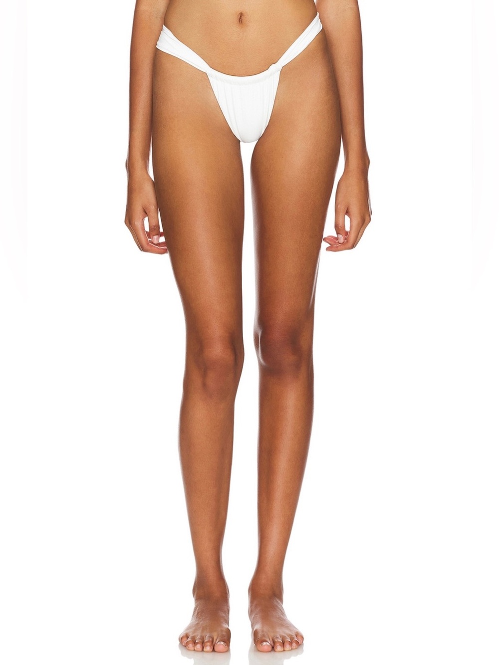 Lovers + Friends Revolve Chasing Sunsets White High Cut Thong Bikini Bottom NWT